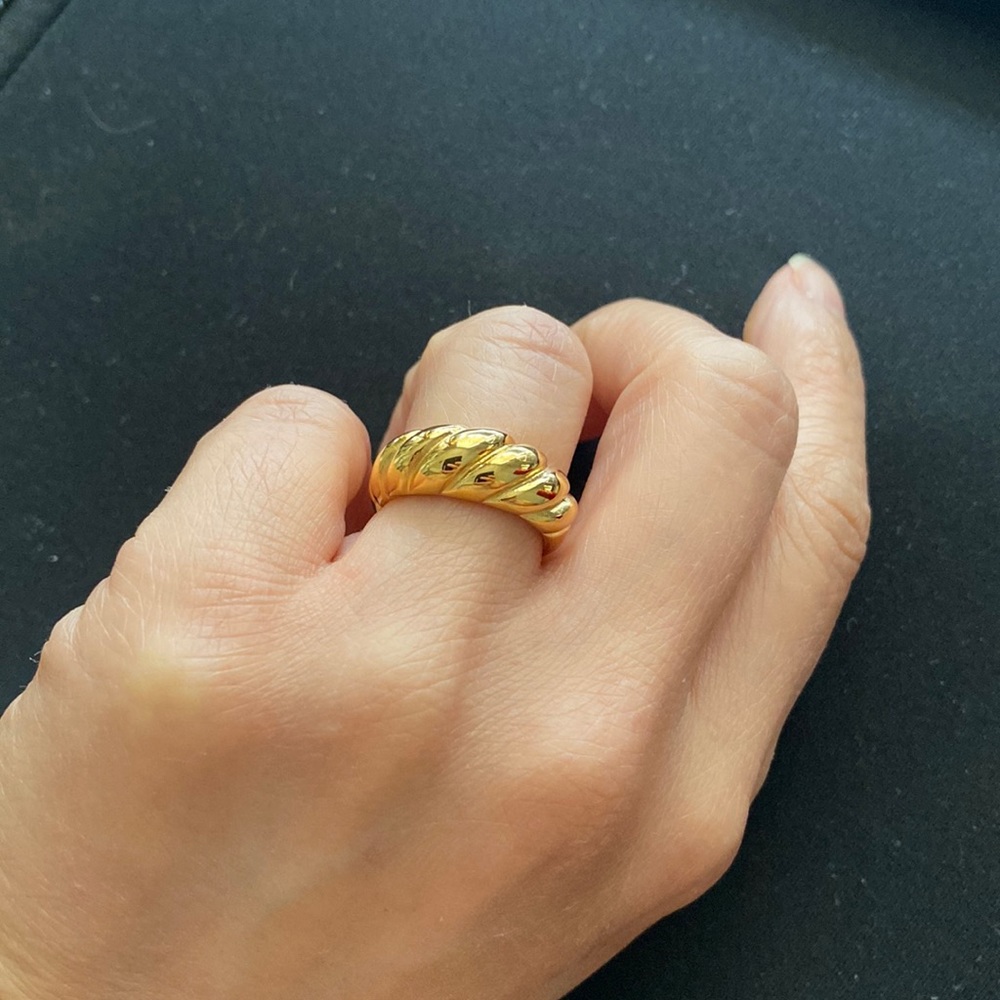 Gold Croissant Ring Size 7 - New!